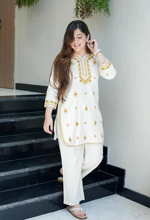 Gathering Flattering Pure cotton hand embroidery