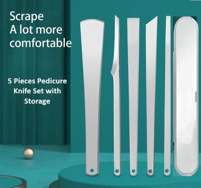5 Pieces Pedicure Knife Set with Storage Case