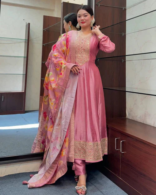 Mehfil Magic Silk Anarkali Suit with Dupatta