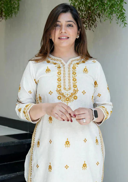 Gathering Flattering Pure cotton hand embroidery